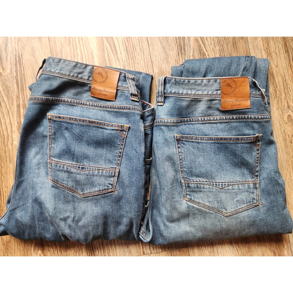 Lot 2 Tommy Bahama Sand Drifter Authentic Jeans Mens 36x32 Straight Leg...